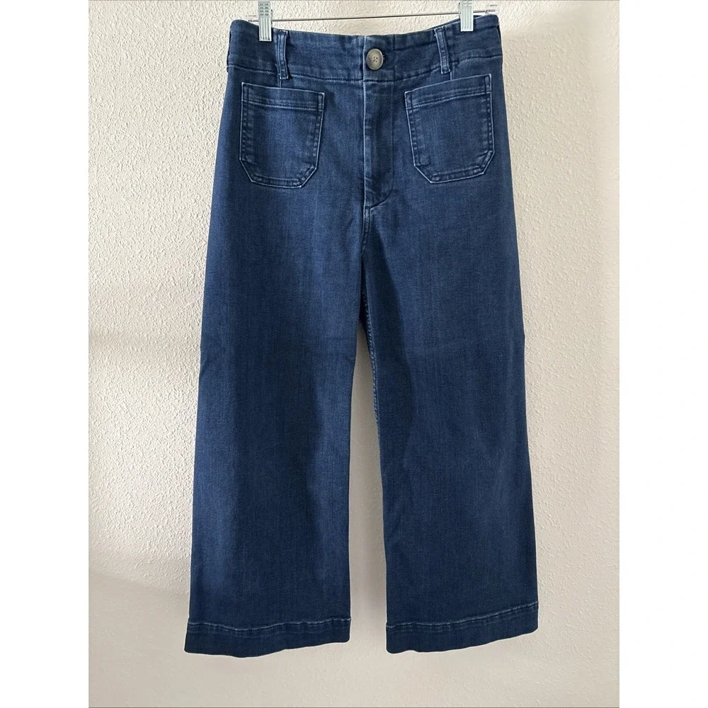 Maeve Colette Crop High-Rise Wide-Leg Jeans Size 30 Anthropologie - Picture 1 of 15